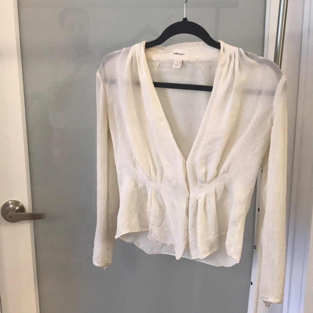 J.Crew • White Silk Blouse